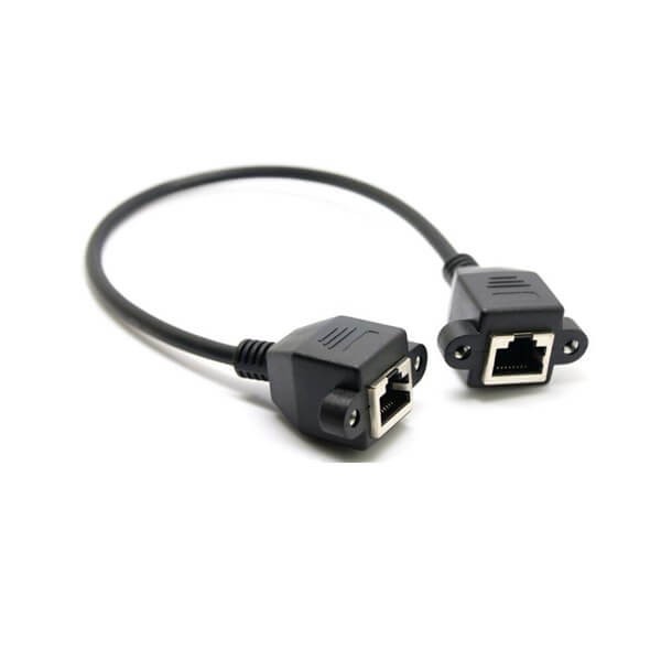Elecbee RJ45 Female to Female Cable 0.3M Length Cat5e 8P8C Ethernet Network