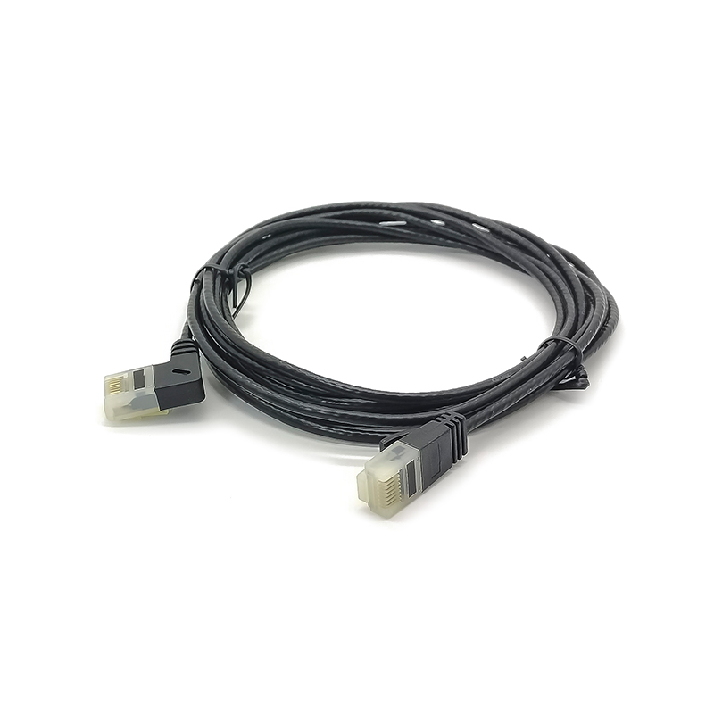 Elecbee Ultra Slim Cat6 Ethernet Cable RJ45 Right Angled To Straight Utp Network Cable Patch Cord 90 Degree Cat6 Lan For Laptop Router Tv Box