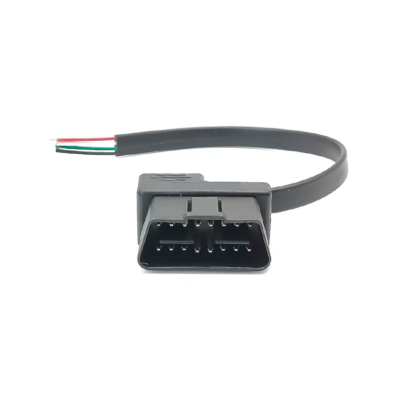 Elecbee 30cm OBD Male Plug with Open Four Core Flat Cable and Single Connector 2 Pcs