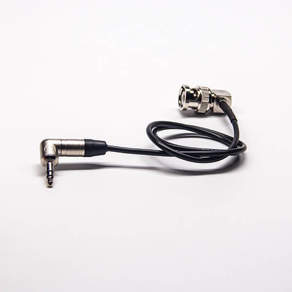 Elecbee BNC Right Angle to 3.5mm Cable Assembly BNC Male Right Angle toRight Angle Nutirk 3.5mm with RG174 Cable 40CM