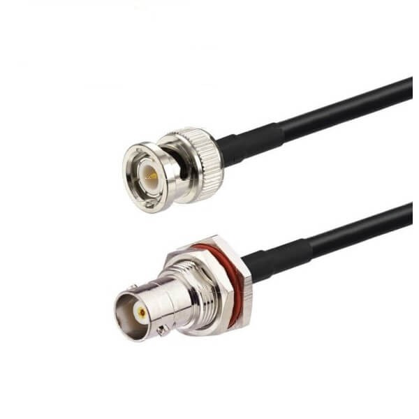 Elecbee RF Cable Male Female BNC to BNC Bulkhead RG58 Pigtail RF Coaxial Cable 10CM