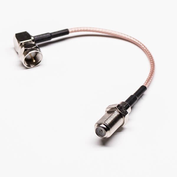 Elecbee Coaxial RF Cables F Male Right Angle to Straight F Female Cable Assembly with RG179