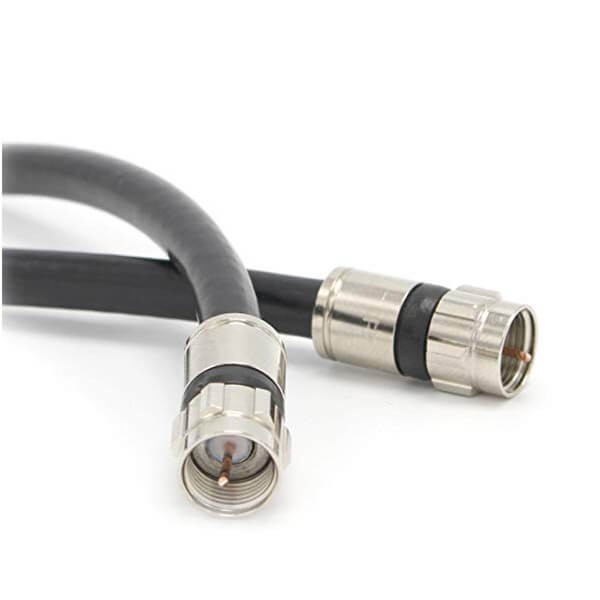 Elecbee 20pcs RF Cable RG6 15M with Compression F Connector for Antenna, TV