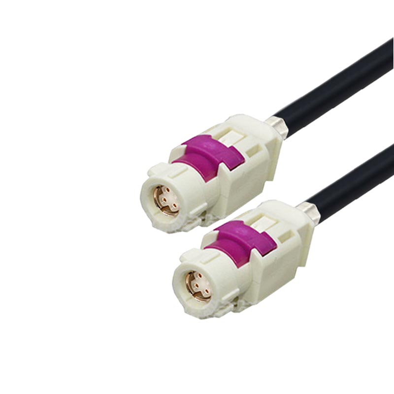 Elecbee White HSD LVDS B Plug to B Plug Male Straight Extension Vehicle Car Video Camera Cable Assembly 50CM