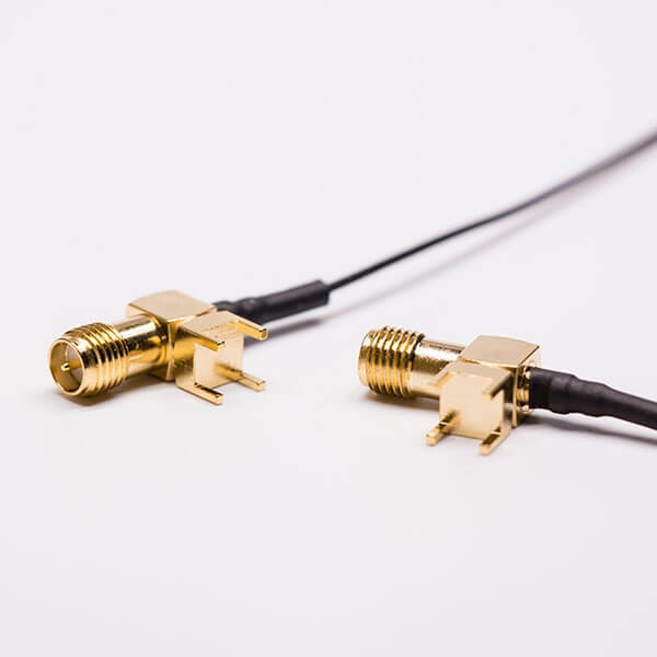 Elecbee RP SMA Female to Ipex Adapter Cable 90 Degree Crimp PCB Mount Connector