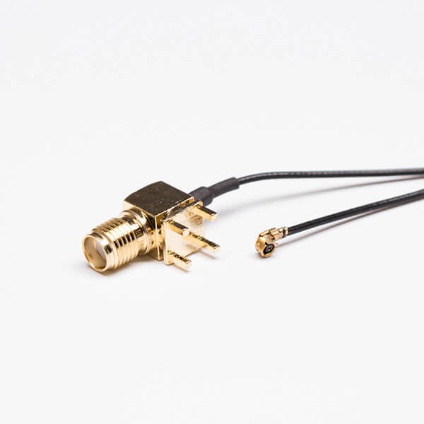 Elecbee SMA Cable Soldering Angled with Black RF1.13 Coaxial Cable to IPEXⅠ10cm