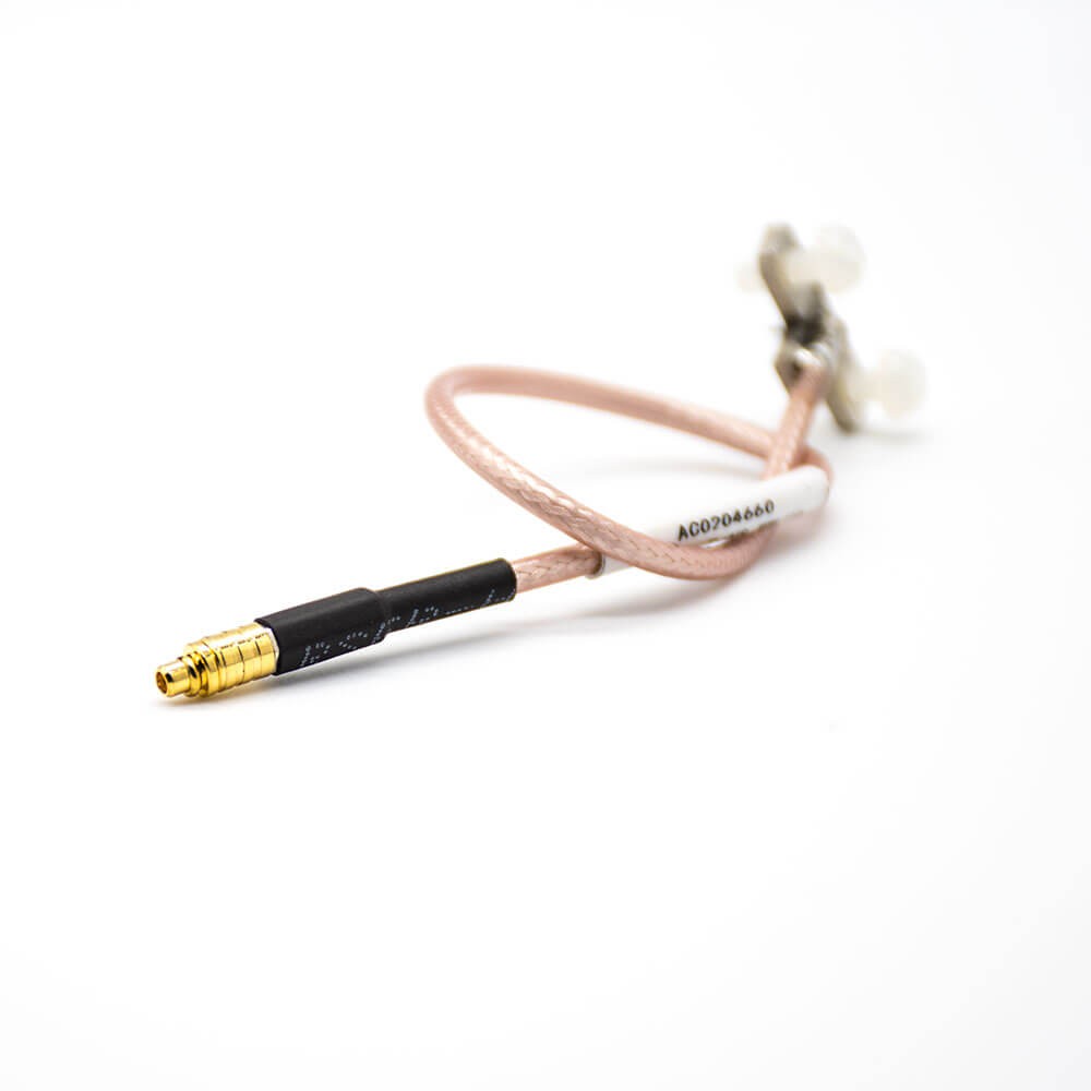 Elecbee MMCX Connector Male 180 Degree Extended PTFE Cable 19 CM