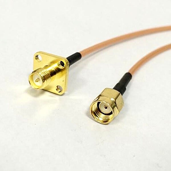 Elecbee 20pcs SMA Connector Extension Cable with RP SMA Male Plug to RP SMA female 4 Hole Panel Mount RG316 pigtail cable 15cm