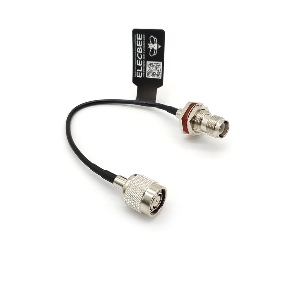 Elecbee Câble De saut de TNC avec RP TNC Mâle à Femelle Adaptateur de Bulkhead RF Coaxial Câble RG174 15CM