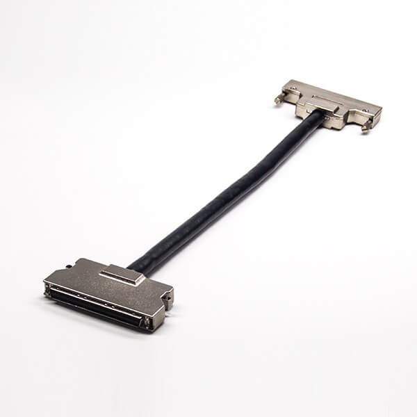 Elecbee SCSI连接器100芯HPDB直式插头插座螺丝锁连接器1米