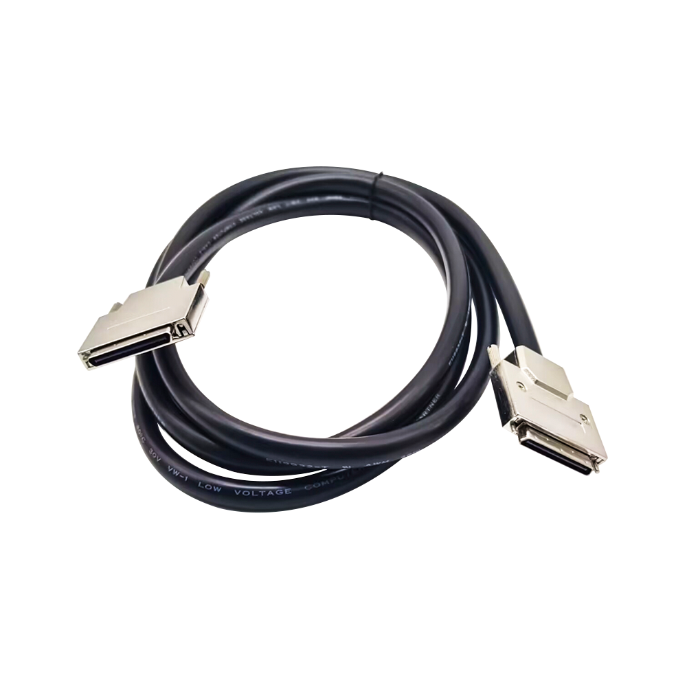 68 Pin SCSI Cable VHDCI Male to VHDCI 68 Pin Male Zinc Alloy Field