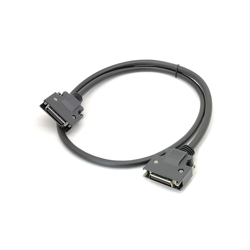 Elecbee SCSI 36芯HPCN型黑色塑胶壳公转公直式螺丝锁接双边线1米