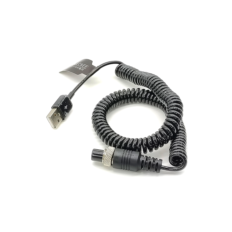 Elecbee Aviation Plug GX12 Female 4 Pin To USB2.0 Type-A Male Cable