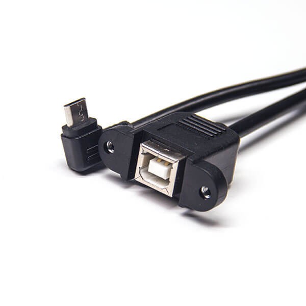 Cavo Micro USB 5pin A USB B Femmina – Angolo Sinistro 90° Per Montaggio Pannello