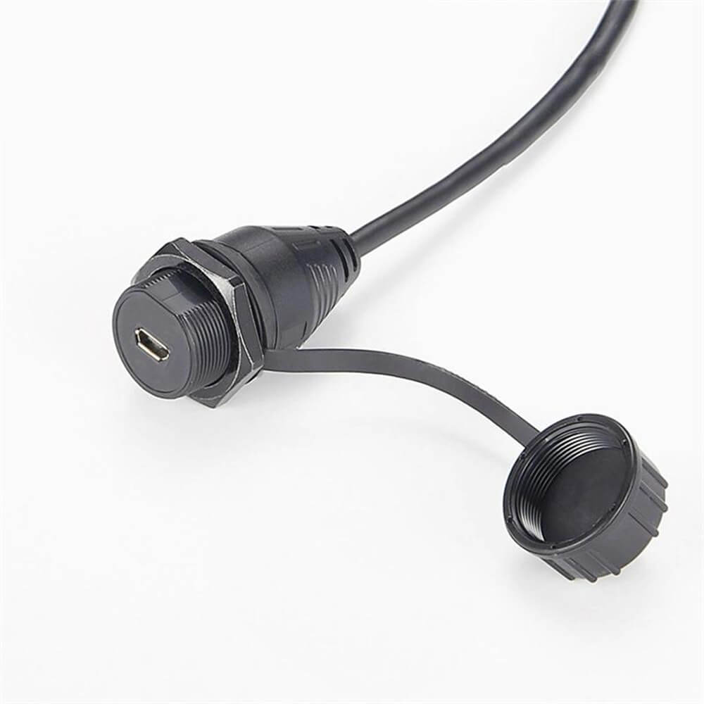 Elecbee Conector USB Estanco Micro B Hembra IP67 1M