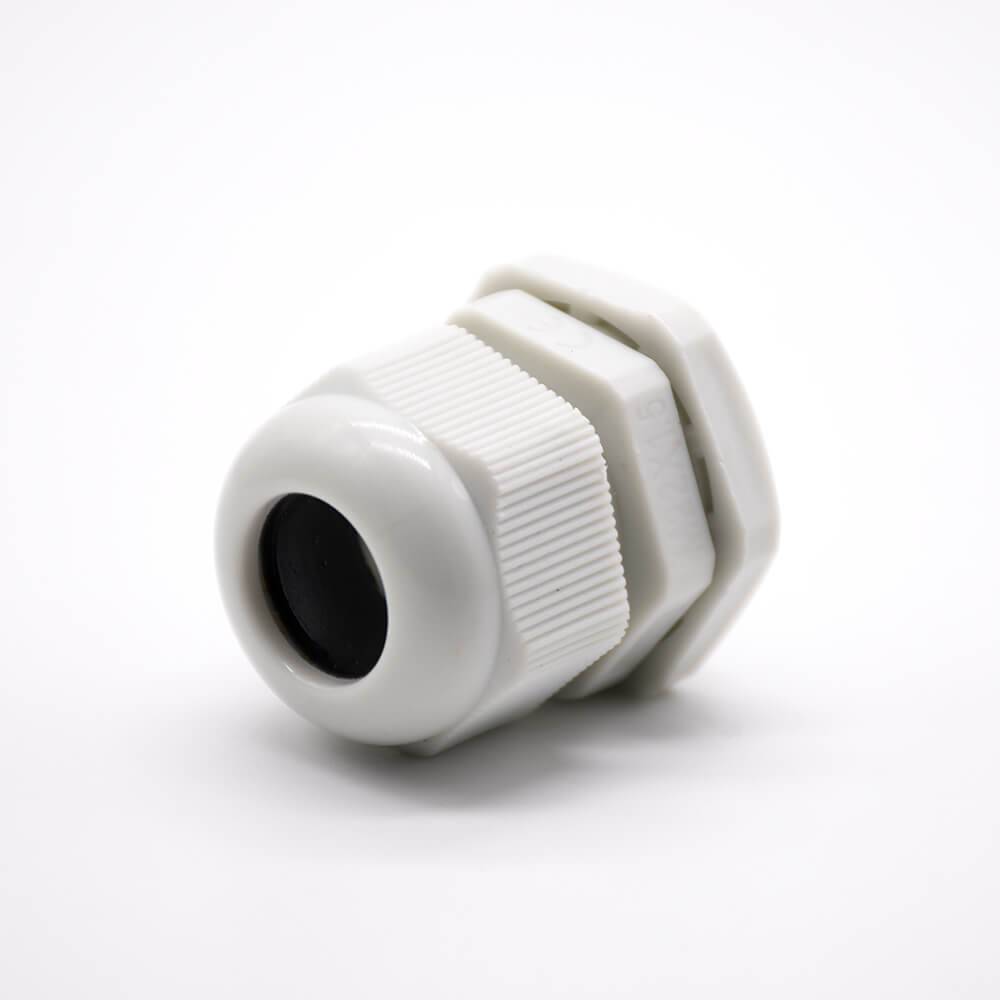 Élecbee Metric Câble Gland M22 Nylon Plastique Imperméable à l'eau Fillage Scellement Gland Blanc