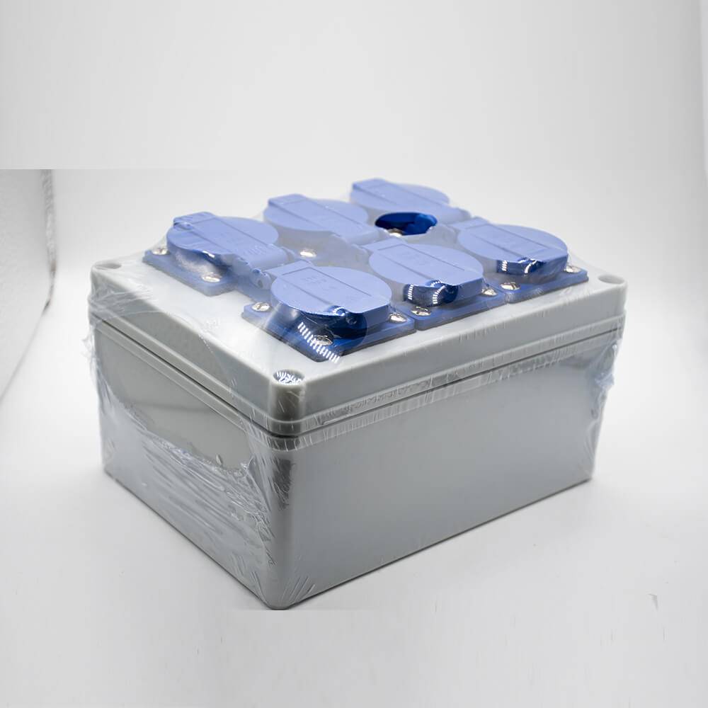 Elecbee Waterproof Electrical Outlet Box ABS Plastic Enclosure 6-position Socket Screw Fixation Customization