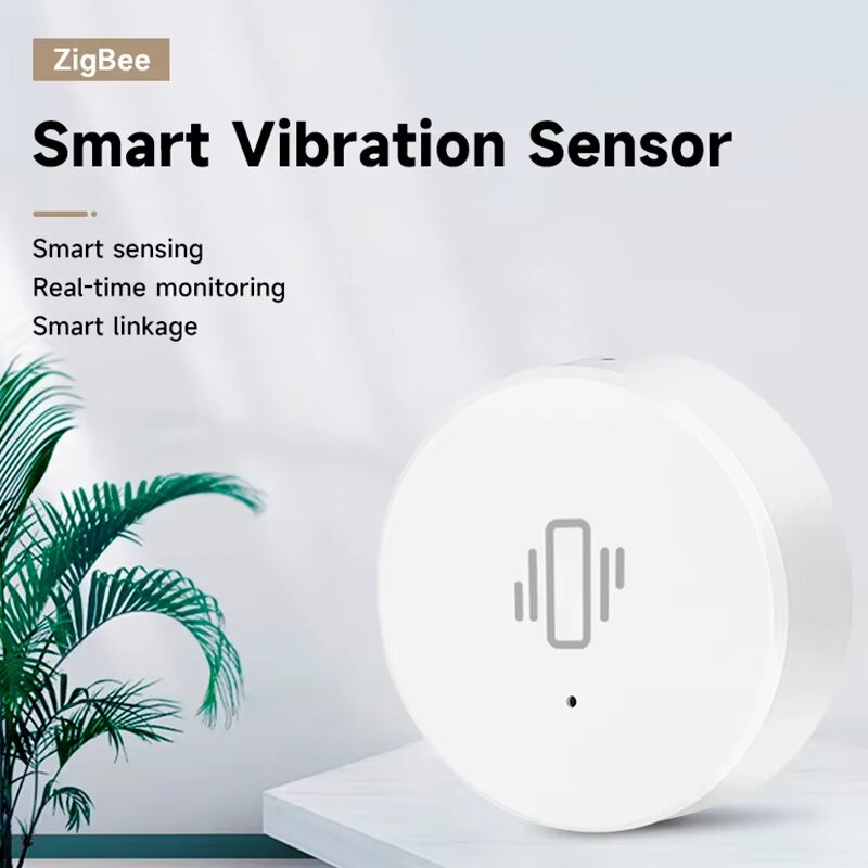 Ptdfjspt Neuer Tuya ZigBee Smart Vibrationssensor Echtzeitüberwachung Tür-/Fenstererkennung Alarm Smart Security Protection System