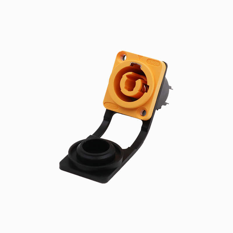 Elecbee Aviation Connector 20A Socket YF24 Power Supply Led Display Plastic Waterproof IP65 Orange