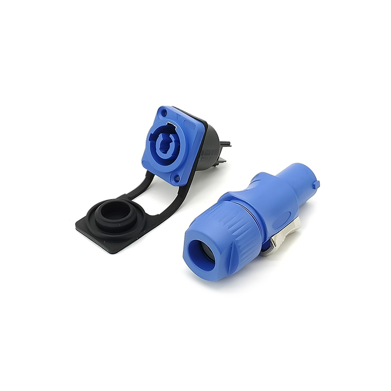 Elecbee Nac3Fca Waterproof 20A Powercon Led Speakon Power Plug And Socket Panel Mount Adapter Ip65 True Locking Cable Aviation Connector