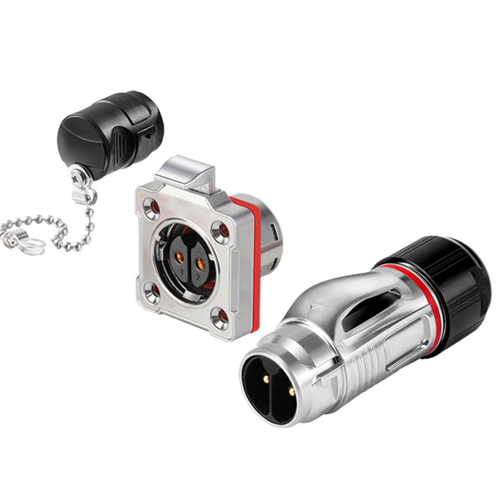 Elecbee 2 Pin IP67 Waterproof Solder Copper pin Connector Plug and socket