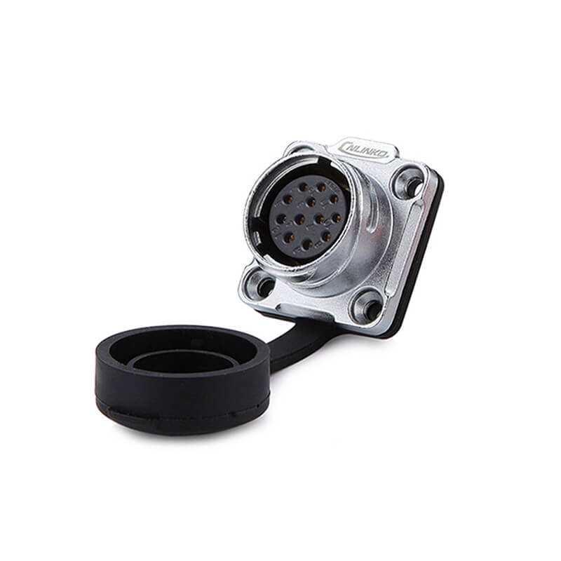 Elecbee DH20 12 Pin Female Socket Metal Shell Aviation Connector Power Cable Electrical Waterproof For Led Charge Port