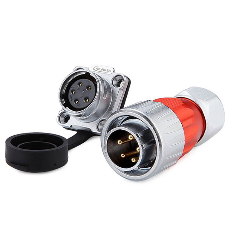 Elecbee DH20 5 Pin Female Male Metal 500V 12A Shell Aviation Connector Power Cable Electrical Plug Socket Waterproof For Led Charge Port