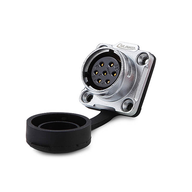 Elecbee DH20 7 Pin Metal Shell Waterproof Industrial Connector 500V 25A Solder Wire Power Cable Conector Female Socket