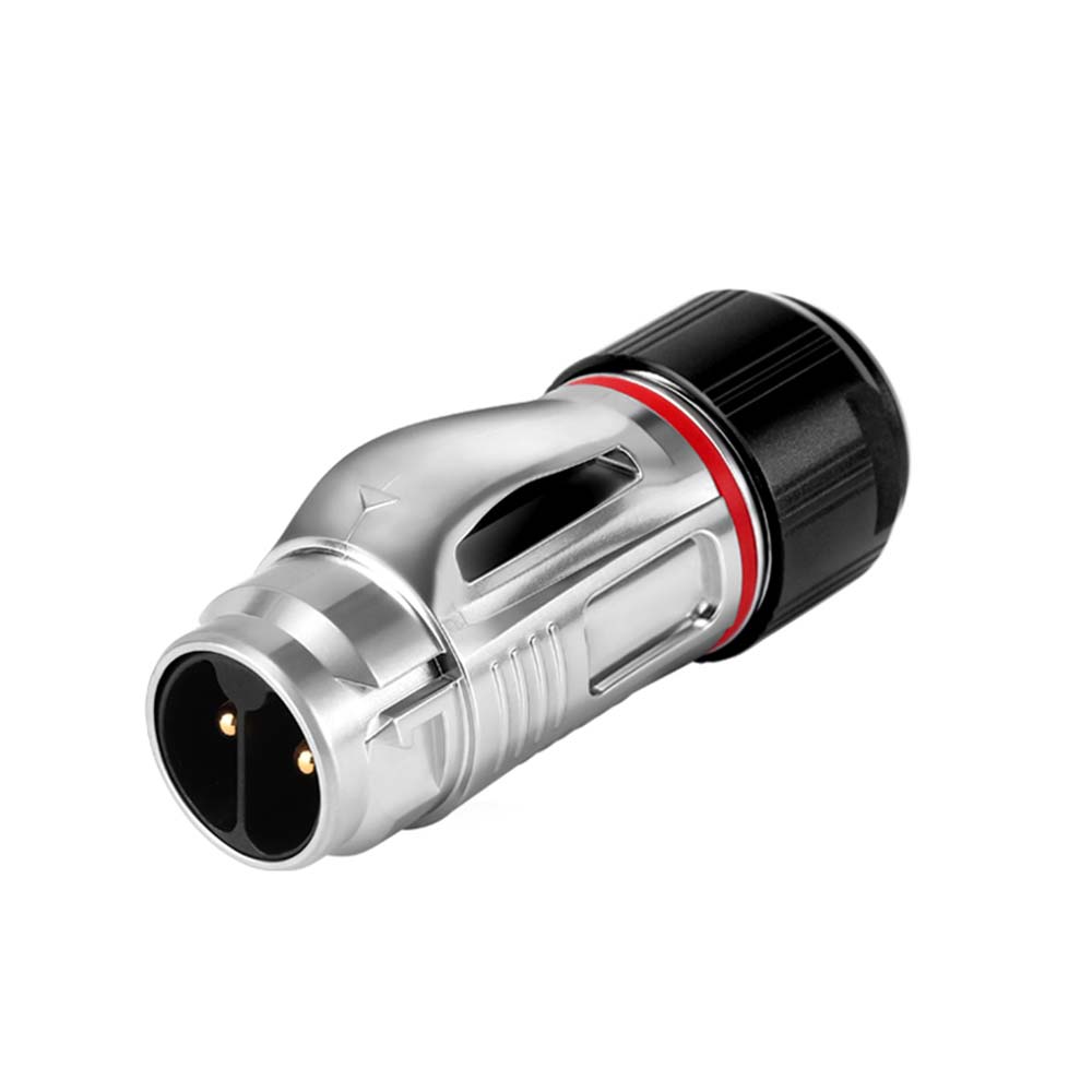 Elecbee Industrial Connector BD20 Waterproof 2-Pin Aviation Metal Shell Male Plug
