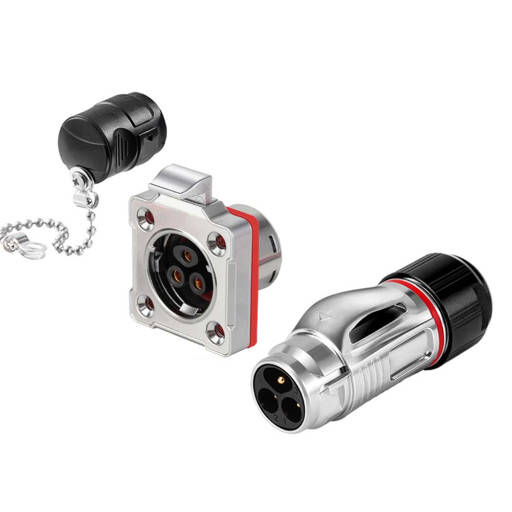 Elecbee Metal Version Panel And Mount 3 Pin Plug And Socket Industrial Waterproof Power