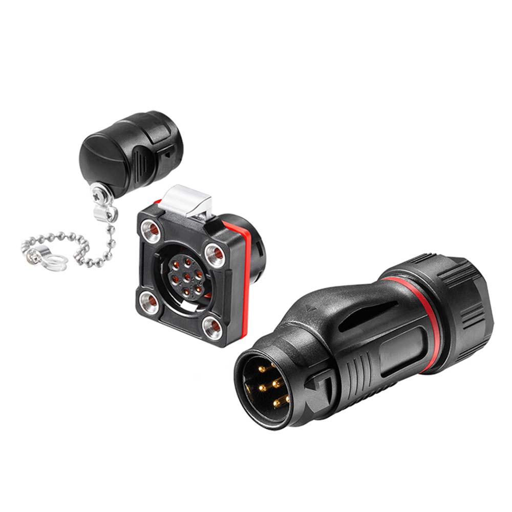 Elecbee Waterproof Ip67 Connector 7 Pin Pbt Industrial Plug Socket Male Female Quick Electrical Ac Power Adapter Connectors