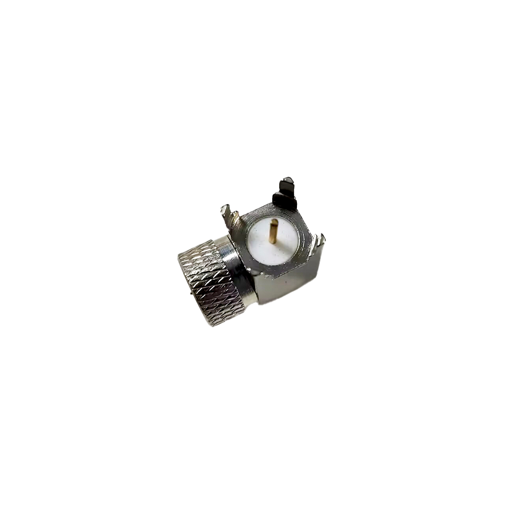 Elecbee F Type Connector Male Right Angle Through Hole PCB Mount