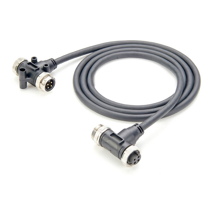 Elecbee Nmea 2000 7/8" T-Connector T-Type M7/8 Male 4 Pin To M7/8 Female 4 Pin For Marine Ship And Yacht 2Meters