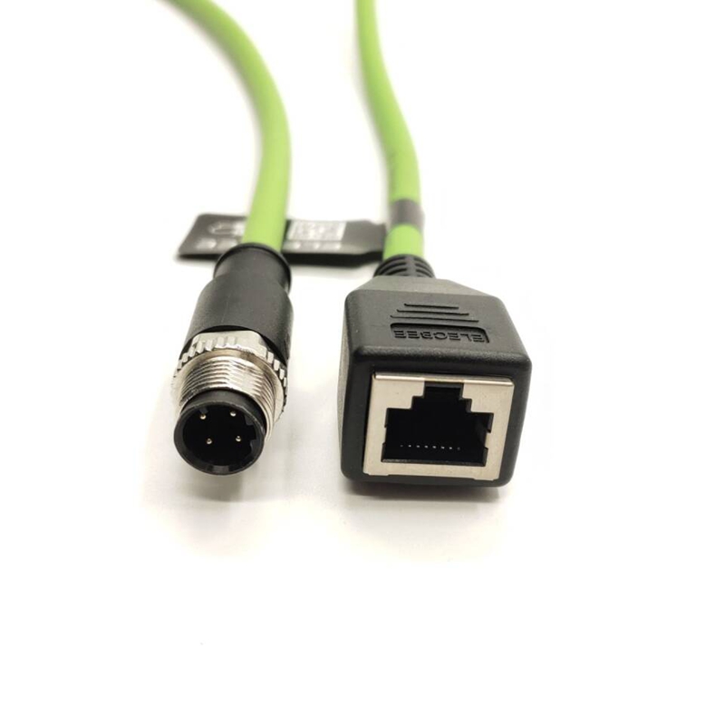 Elecbee Network Adaptor M12 4 Pin D-Coded Male To RJ45 Female 1Meter