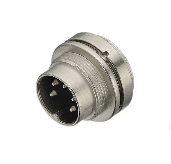 Elecbee M16 Connectors 723 Series 8 Pin A Coded Male Back Mount Panel Receptacles Waterproof 180 Degree Solder Type