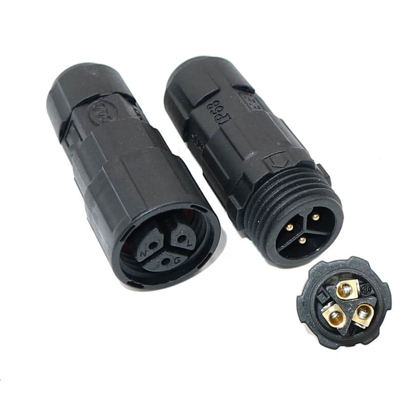 Elecbee M16 3-Pin IP68 Docking Male-Female Aviation Connector Screw Lock Line Connection