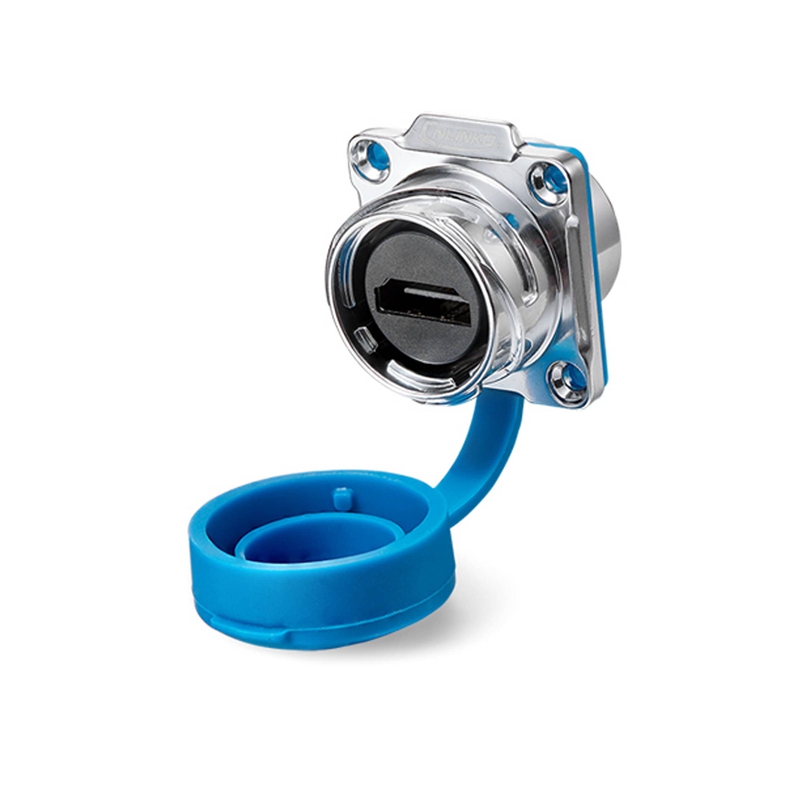 Elecbee DH-24 数据 HDMI 机箱连接器 - HDMI 面板安装插座 IP67