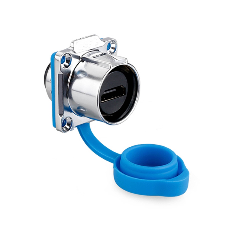 Elecbee LP-24 HDMI 机箱连接器 A 型 IP67 - HDMI 端口 - 直通