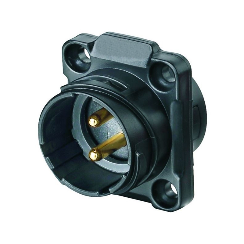 Elecbee YM-20 power connector M20 2-pin male chassis square 500 V 20 A IP67