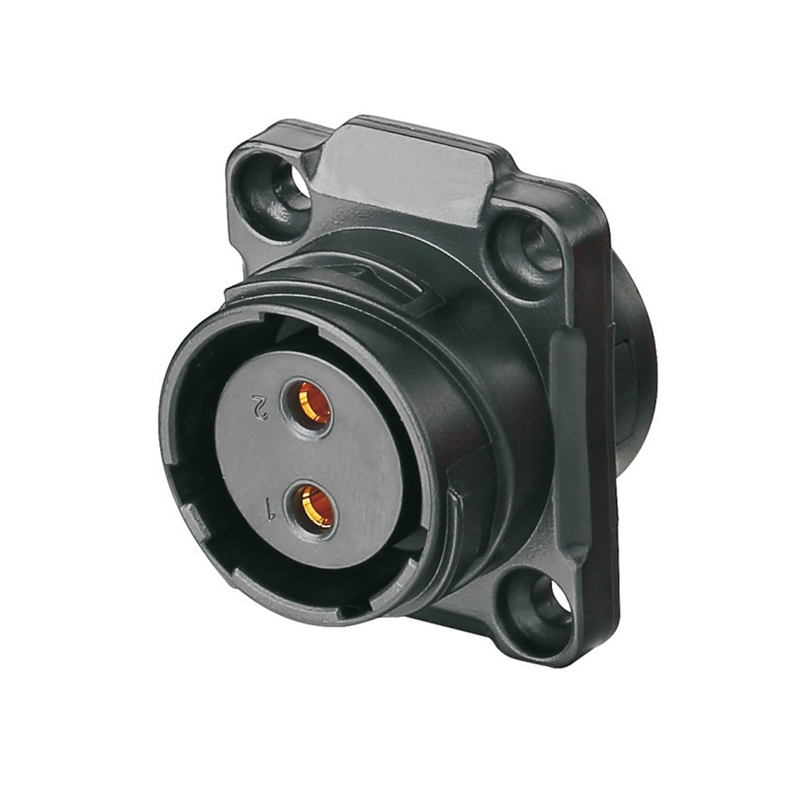 Elecbee YM-20 power connector M20 2-pin female chassis square 500 V 20 A IP67