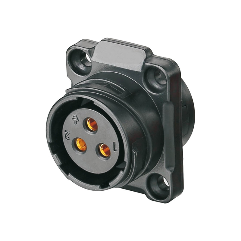 Elecbee YM-20 power connector M20 3-pin female chassis square 500 V 20 A IP67