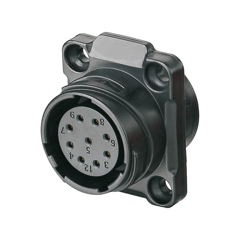 Elecbee YM-20 multicore connector M20 9-pin female chassis square 250 V 5 A IP67