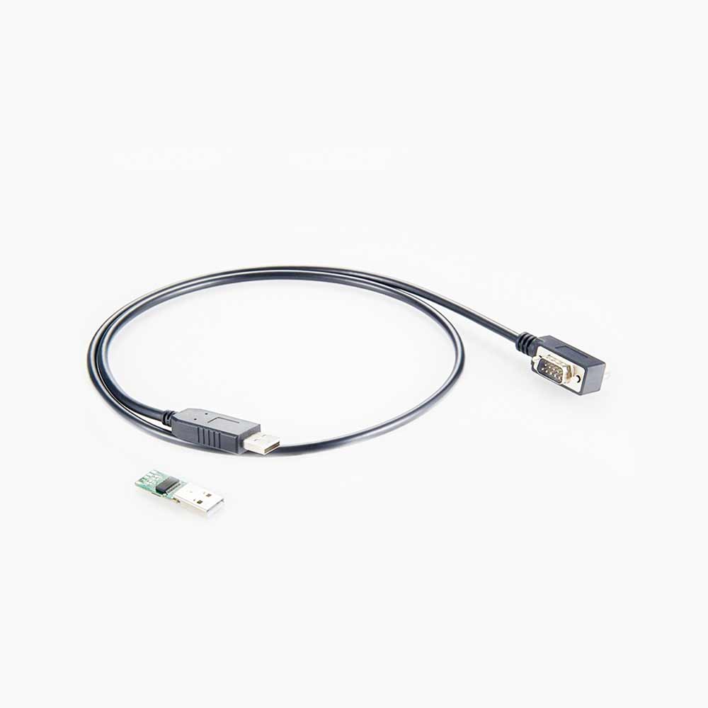 Elecbee FTDI Chip USB 2.0Male Serial Adapter to RS232 DB9 Male Left Angled data transfer Cable Length 1M