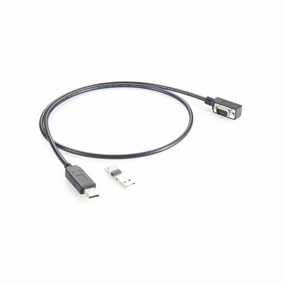 Elecbee FTDI USB A 2.0 Male to RS232 DB9 Male Left Angled Serial Cable Cable Length 2m