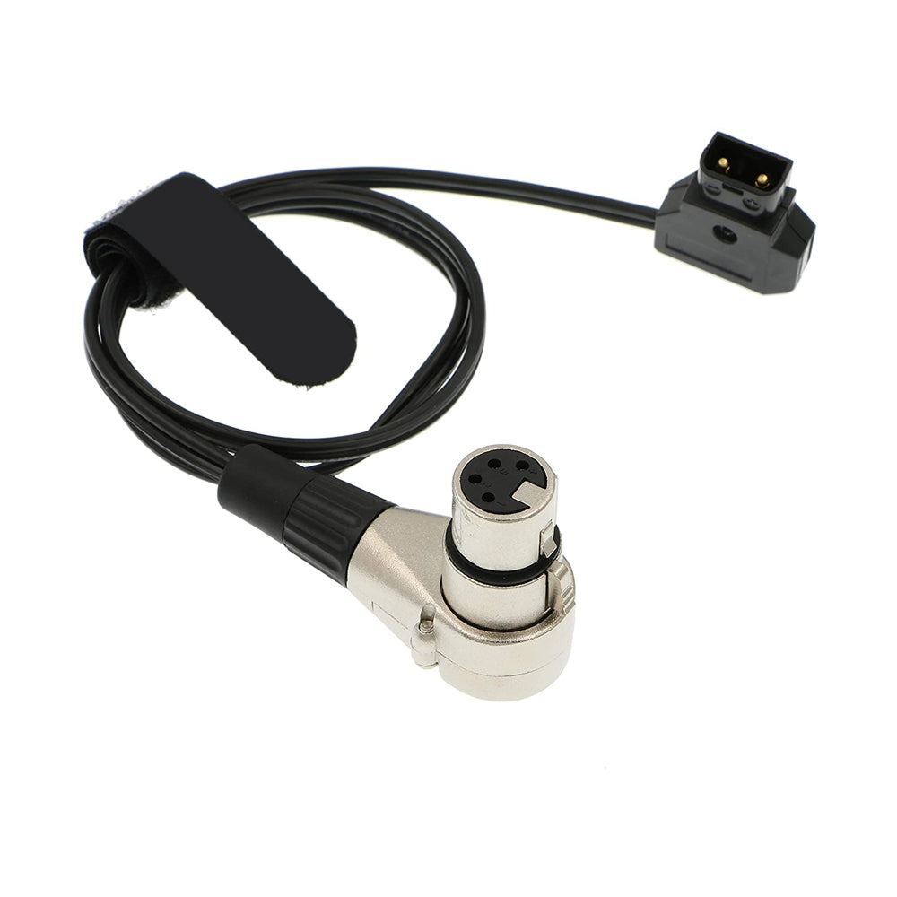 Elecbee Luxury D-Tap to 4-Pin XLR Female Power Cable for ARRI Alexa & Cinema Monitors, Right Angle XLR to P-Tap Cord, 60cm (24-inch)