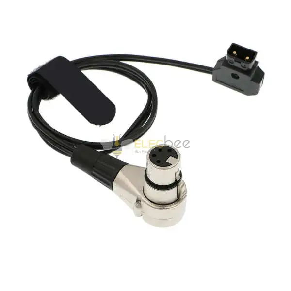 Elecbee Luxury D-Tap to 4-Pin XLR Female Power Cable for ARRI Alexa & Cinema Monitors, Right Angle XLR to P-Tap Cord, 60cm (24-inch)