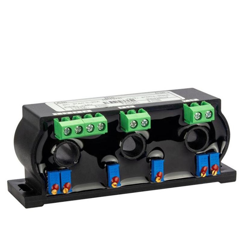 Elecbee 穿孔三相交流电流变送器 AC5A100A 转 4-20mA 0-10V 输出电量传感器
