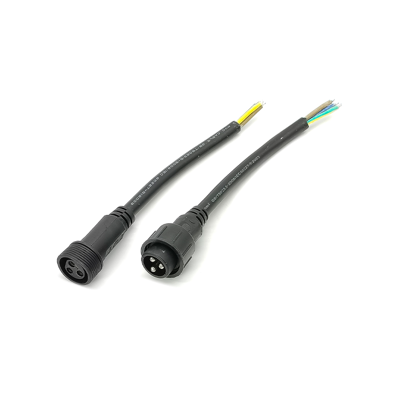 Elecbee M25 PVC 3Pin Connector For AC/DC IP67 Nylon Waterproof 0.2M Length 3*2.5㎜² Cable Male And Female Screw Joint Connector For LED