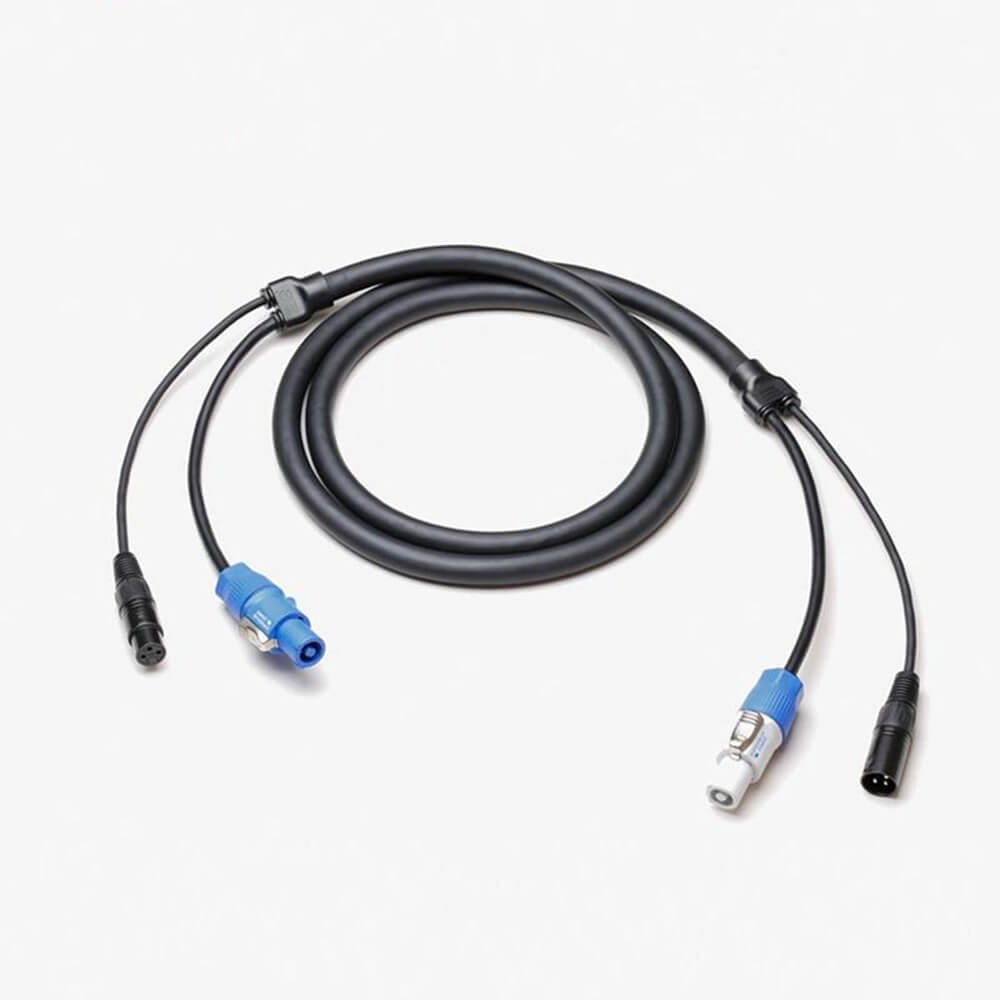 Elecbee Professional DMX + Power Hybrid Cable Neutrik XLR 3-pin Male/Female + Powercon IN/OUT