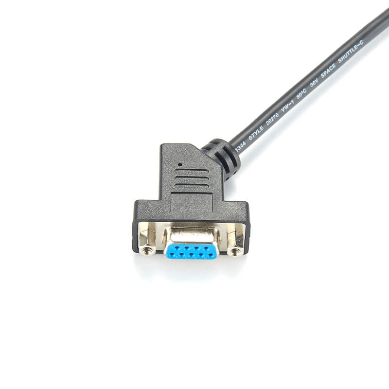 DB9 Female 45°DB9 Serial Cable Single Ended 1 Meter For Data Communication